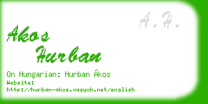akos hurban business card